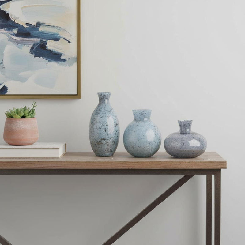 Seeded Table Vases (Set of 3) - Blue / Gray