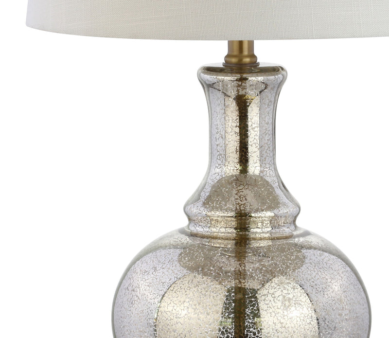25" Table Lamp With Drum Shade - Silver / Gold