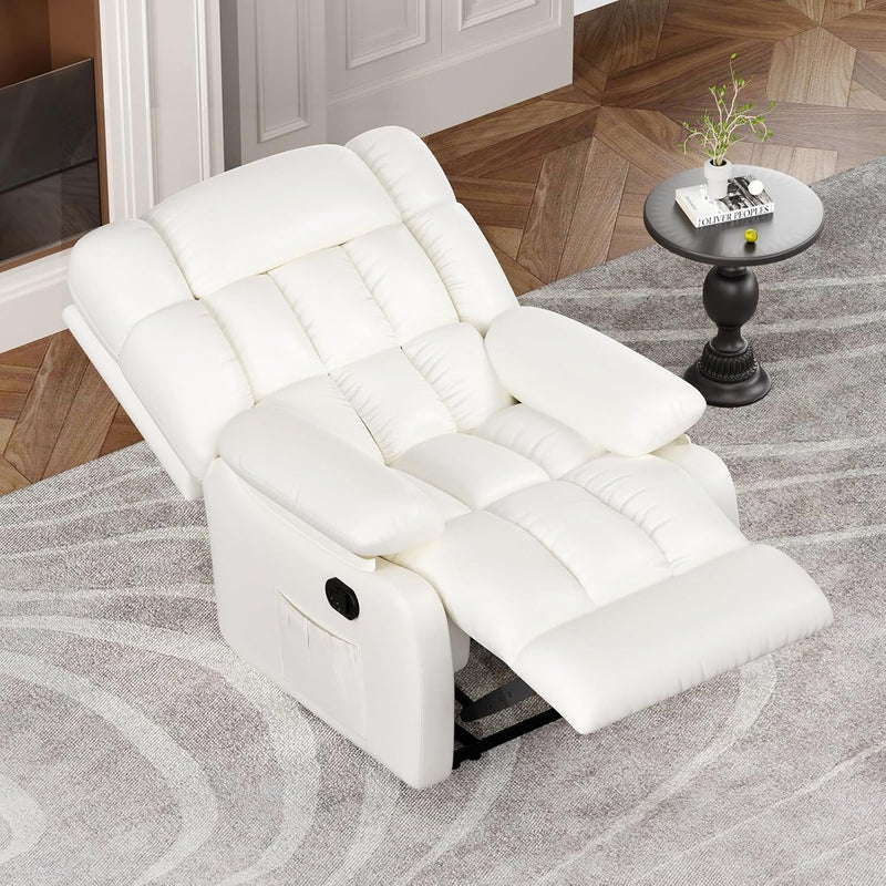 Faux Leather Manual Recliner (718688) - White
