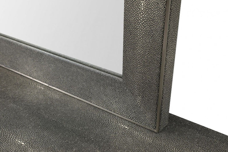 Shagreen Framed Accent Mirror - Gray