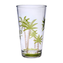 Load image into Gallery viewer, Palm Tree Design Acrylic Hi Ball Glasses Plastic, Bpa Free (Set of 4), 20Oz - Clear
