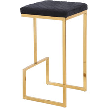 Load image into Gallery viewer, Joel - Upholstered Stool - Black / Gold
