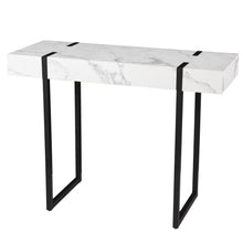 Load image into Gallery viewer, Faux Marble Sled Console Table - White / Black
