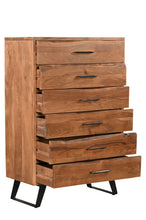 Load image into Gallery viewer, 36" Live Edge Solid Wood Five Drawer Dresser - Natural
