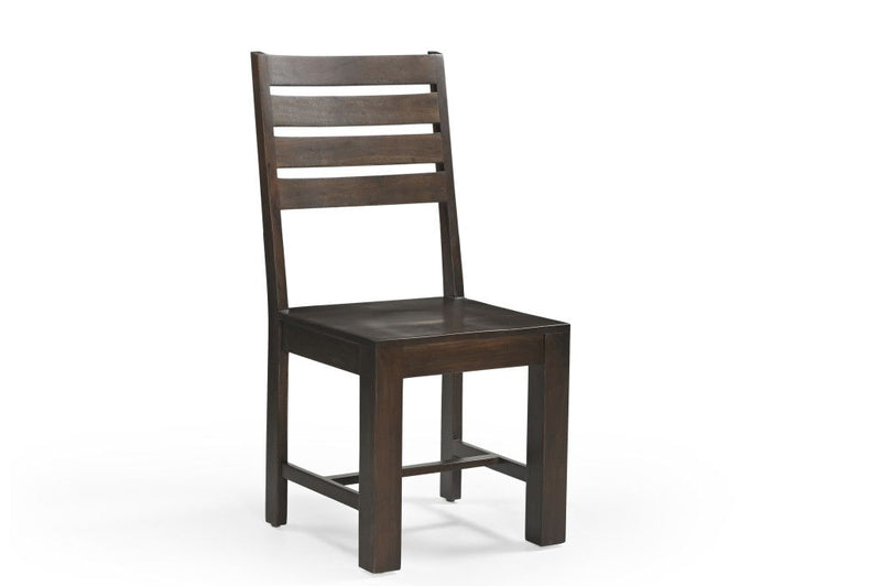 Solid Wood Ladder Back Dining Side Chairs (Set of 2) - Brown