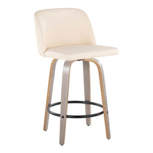 Load image into Gallery viewer, Toriano - Contemporary Fixed Height Counter Stool With Swivel &amp; Round Footrest (Set of 2)
