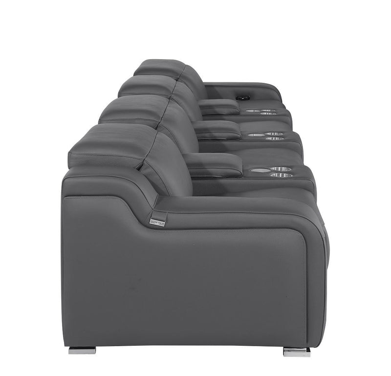 Reclining Sofa With USB - Dark Gray