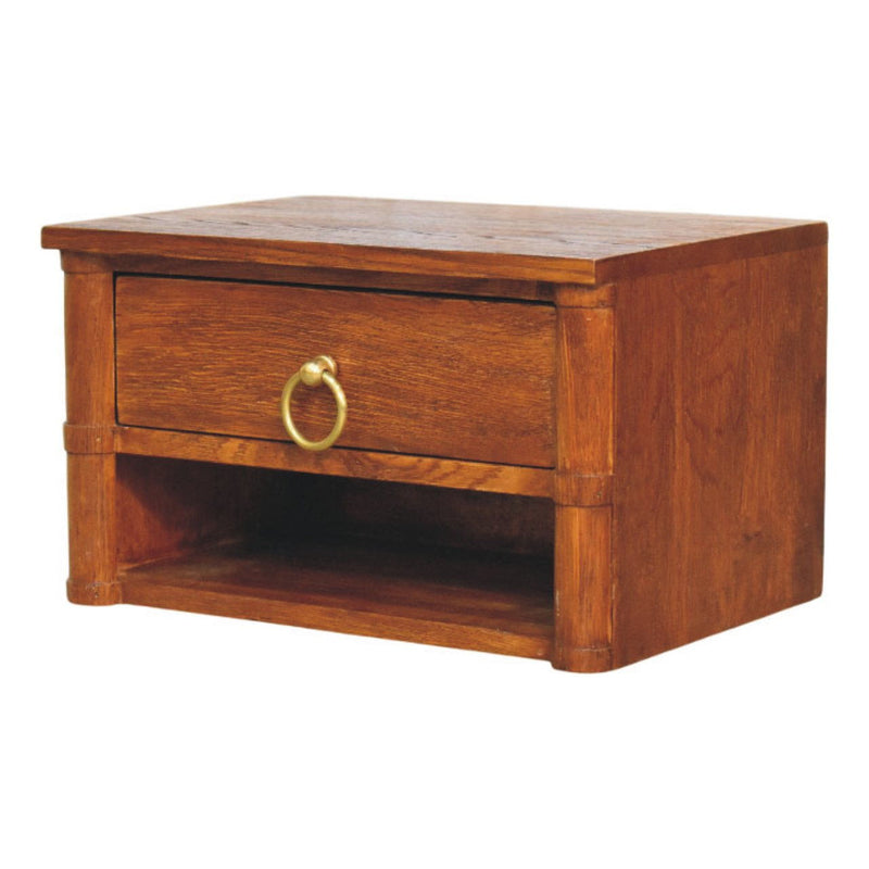 Solid Wood One Drawer Floating Nightstand (731537) - Oak