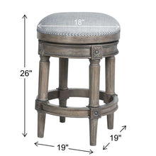 Load image into Gallery viewer, Rustic Elegance Backless Swivel Stool
