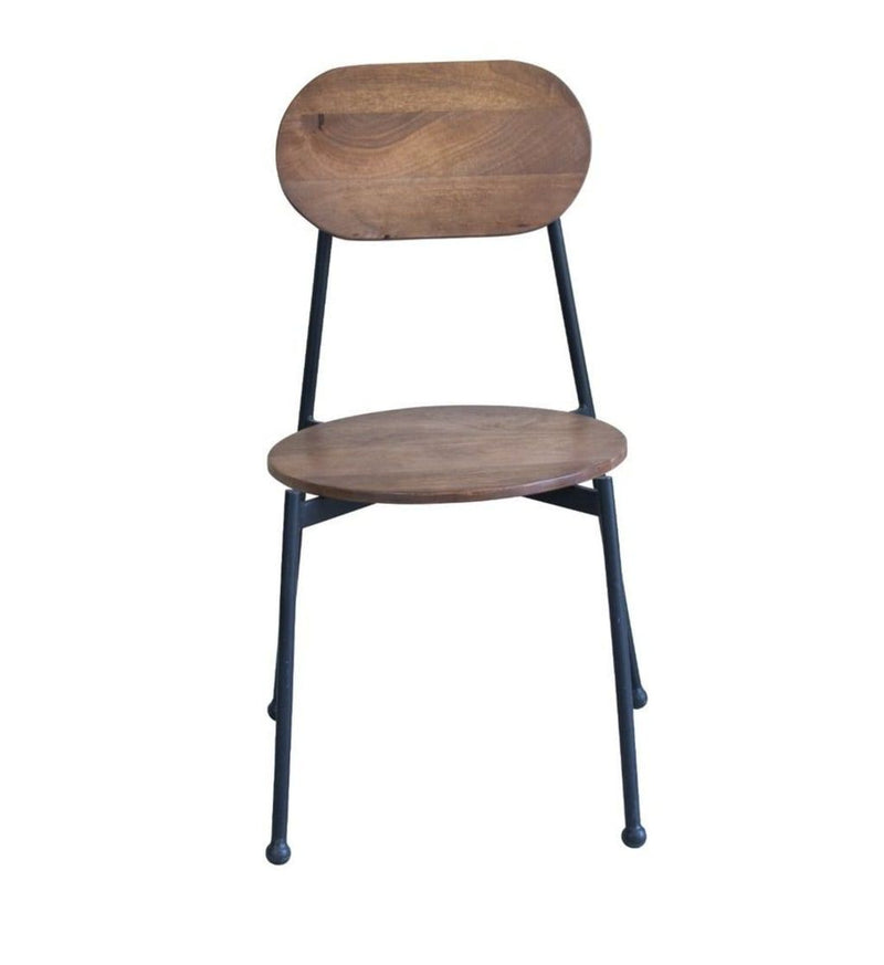 Metal Wood King Louis Back Dining Side Chairs (Set of 2) - Brown