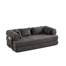 Load image into Gallery viewer, Convertible Sleeper Sofa Bed With Cylindrical Pillow
