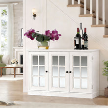 Load image into Gallery viewer, Storage Cabinet With 3 Mirrored Acrylic Doors, Adjustable Shelves
