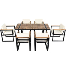 Load image into Gallery viewer, 7 Pieces Outdoor Dining Set Patio Dining Table And Chair Set With And Removable Cushions For Patio

