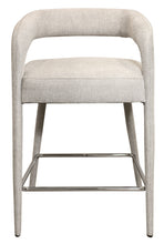 Load image into Gallery viewer, 25" Modern Metal And Fabric Low Back Counter Height Bar Chair - Ivory
