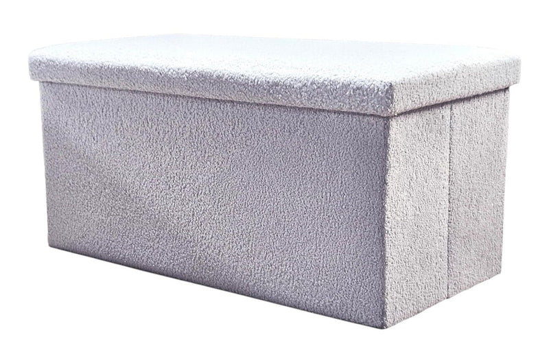 30" Boucle Storage Ottoman - Gray