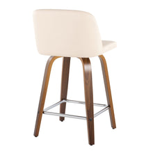 Load image into Gallery viewer, Toriano - Mid Century Modern Fixed Height Counter Stool With Swivel &amp; Square Footrest (Set of 2)
