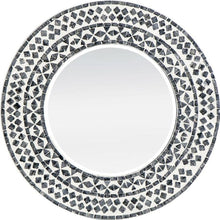 Load image into Gallery viewer, 24" Round And Shell Framed Accent Mirror - Black / White
