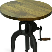 Load image into Gallery viewer, Solid Wood Round End Table - Industrial And Oak
