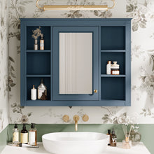 Load image into Gallery viewer, Wall Mounted Medicine Cabinet With Mirror, Storage Cabinet Featuring 6 Open Shelves And Adjustable Interior

