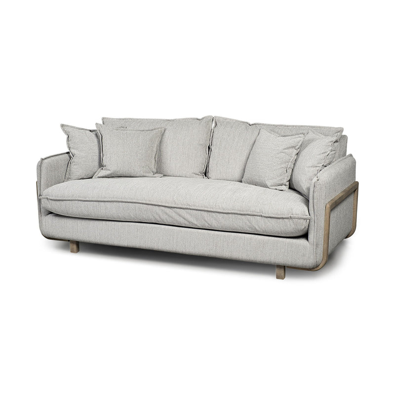 Fabric Sofa With Toss Pillows - Gray