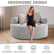 Load image into Gallery viewer, Round Sofa Bed With 3 Pillows For Living Room

