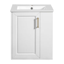 Load image into Gallery viewer, Wall Mounted Bathroom Cabinet With Side Shelf Combo, Vanity With Sink - White
