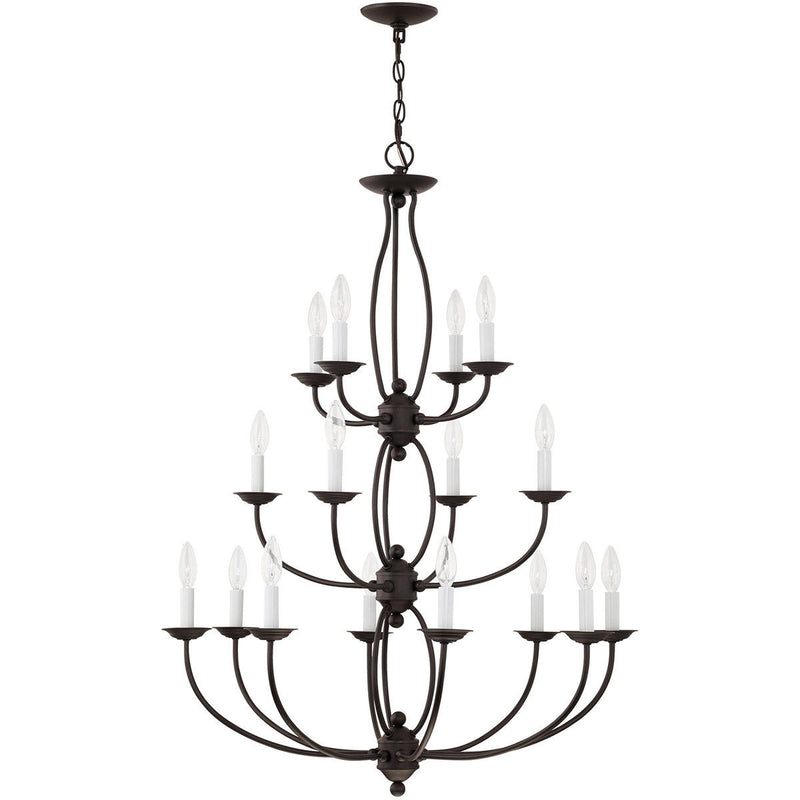 42" Multi Light Metal Dimmable Chandelier With Shades - Bronze