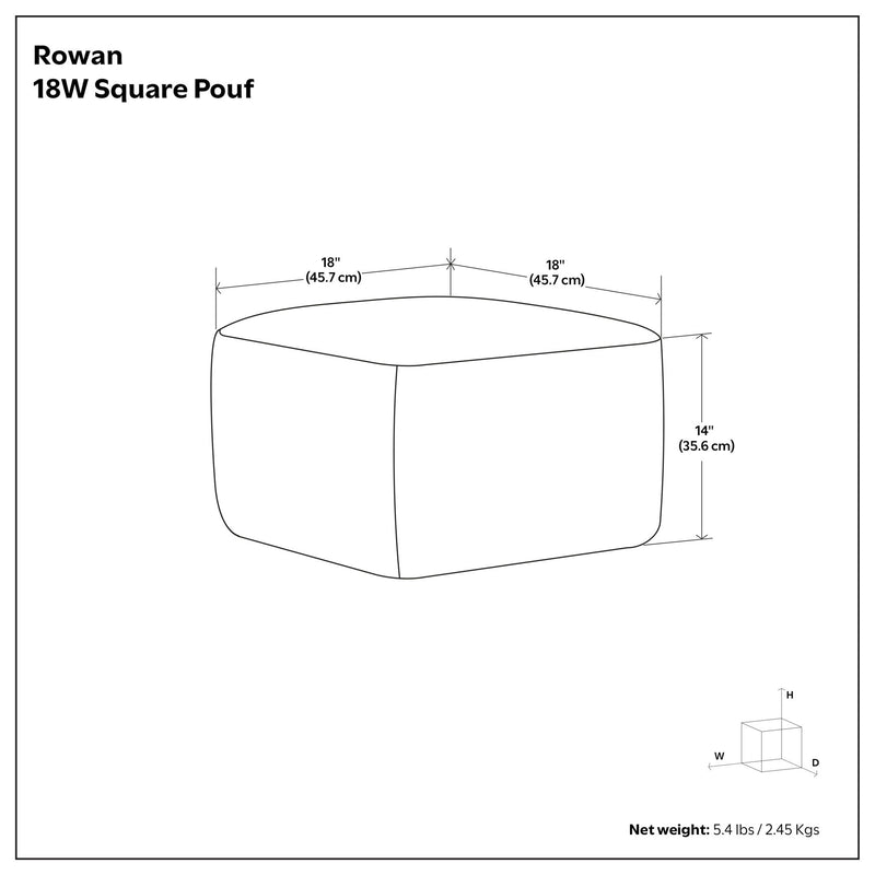 Rowan - Square Pouf Ottoman - Natural