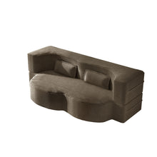 Load image into Gallery viewer, Modern Floor Sofa With 2 Pillows, Convertible Twin Size Folding Mattress For Living Room
