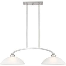 Load image into Gallery viewer, 10" Two Light Dimmable Chandelier With Shades - Nickel
