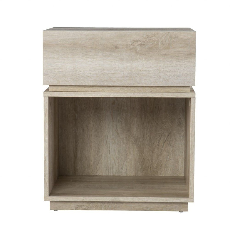 Manufactured Wood Rectangular End Table With Drawer With Shelf - Brown
