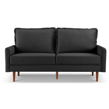 Load image into Gallery viewer, Sofa Velvet With Dark Brown Legs - Black
