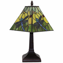 Load image into Gallery viewer, 15" Metal Candlestick Table Lamp With Green Empire Shade - Dark Brown
