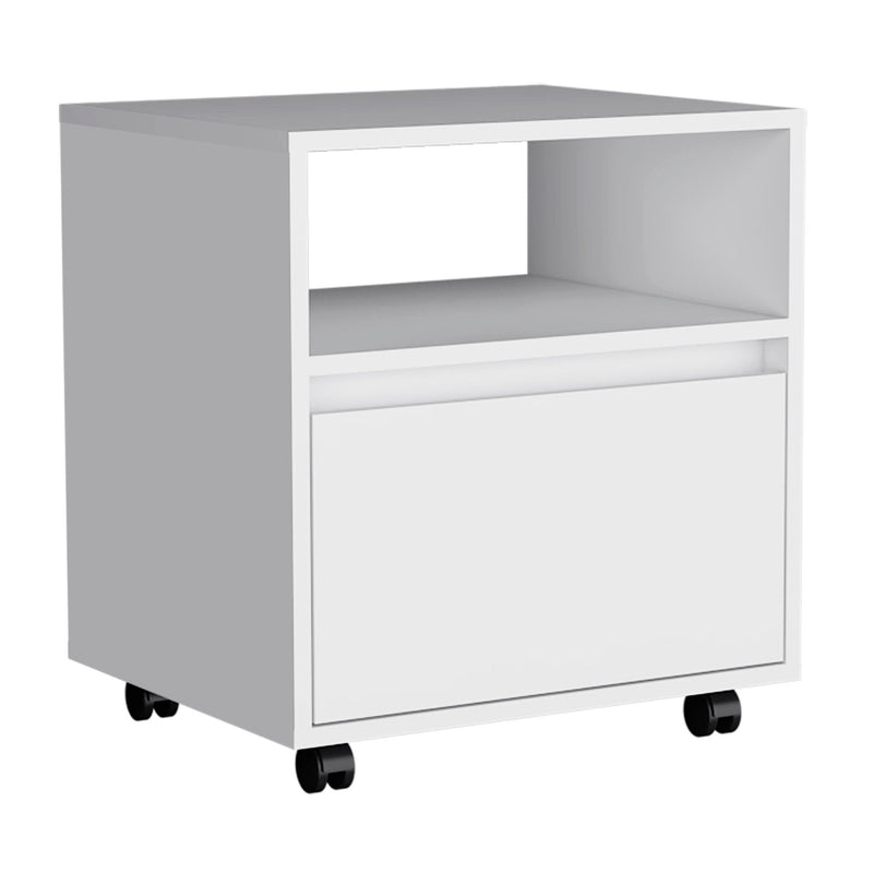 Wood One Drawer Nightstand (518157) - White