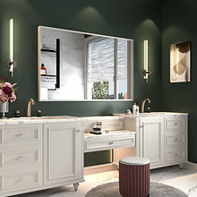 Load image into Gallery viewer, Rectangular Wall-Mounted Beveled Bathroom Mirror, Square Angle Metal Frame Wall Mounted Bathroom Mirrors For Wall (Horizontal &amp; Vertical) - Glossy White
