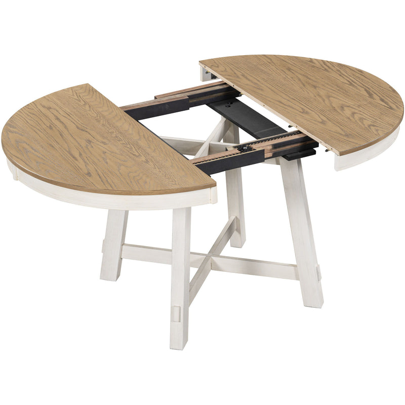 Removable Leaf Oval Extendable Dining Table - Oak