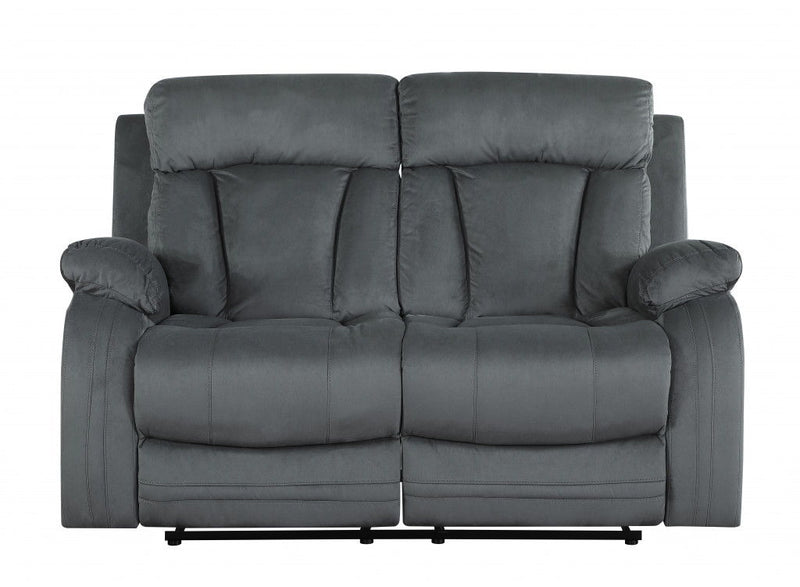 Modern Gray Fabric Loveseat - Gray
