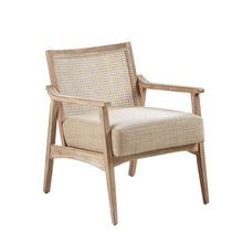 Load image into Gallery viewer, Chair With Cane Inset Back And Upholstered Seat - Light Brown
