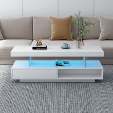 Load image into Gallery viewer, LED Coffee Table With 2 Drawers And Display Shelves

