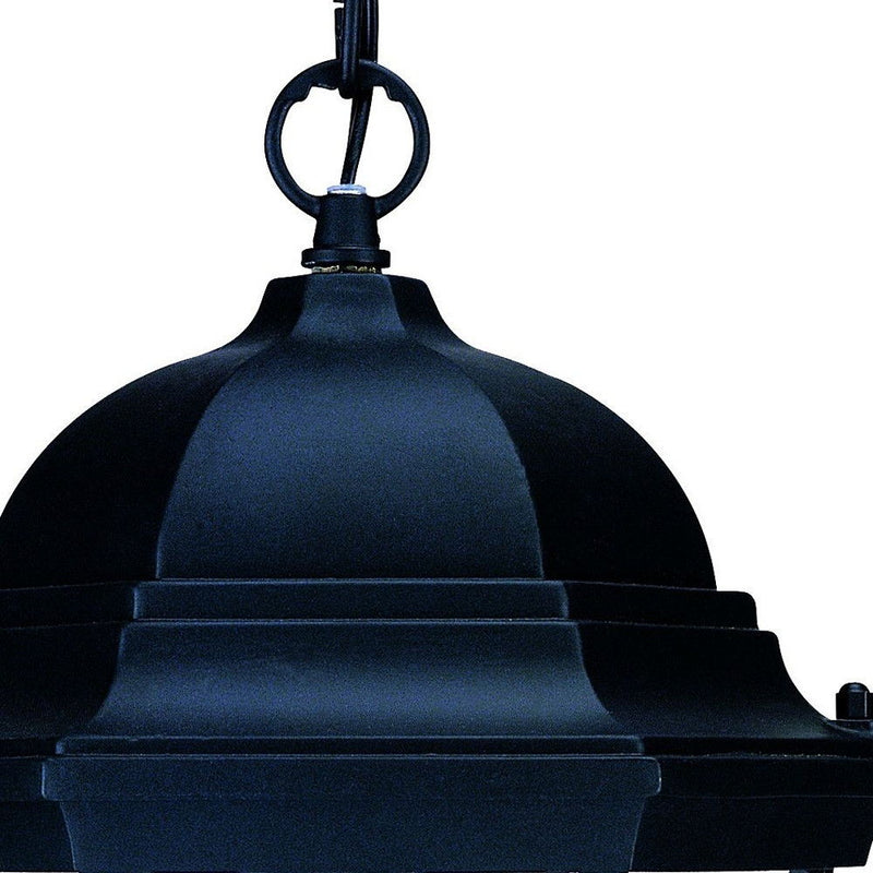 Lantern Beveled Metal Dimmable Chandelier With Clear Shades - Black