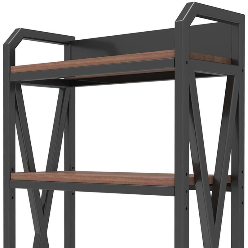 Four Tier Etagere Bookcase (683393) - Black / Brown