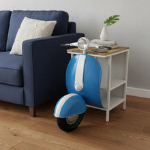 Load image into Gallery viewer, Solid Wood End Table With Two Shelves - Brown / Blue / White
