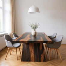 Load image into Gallery viewer, 75" Solid Wood Pedestal Base Dining Table - Brown
