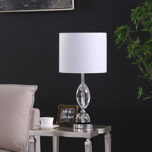 Load image into Gallery viewer, 24" Silver Crystal Standard Table Lamp With White Shade
