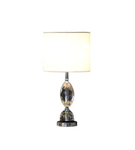 Load image into Gallery viewer, 24" Silver Crystal Standard Table Lamp With White Shade
