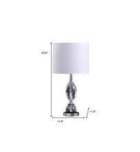 Load image into Gallery viewer, 24" Silver Crystal Standard Table Lamp With White Shade
