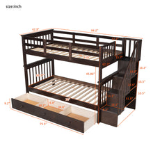 Load image into Gallery viewer, Stairway Bunk Bed With Storage And Guard Rail For Bedroom
