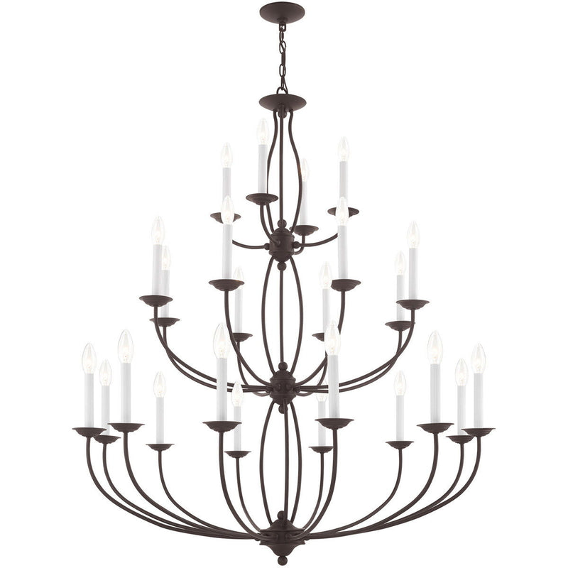 50" Multi Light Dimmable Chandelier With Shades - Bronze