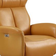 Load image into Gallery viewer, Tufted Genuine Leather Power Swivel Recliner (730559) - Burnt Umber
