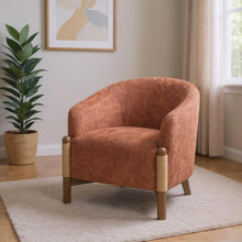 Load image into Gallery viewer, 30" Contemporary Fabric And Wood Arm Chair - Brown
